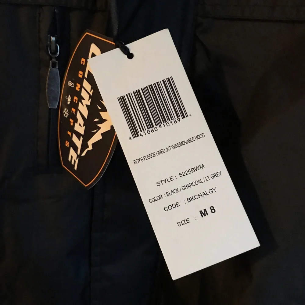 Climate Concepts Black and Gray fleece lined hooded Jacket M 8 - Picture 4 of 5